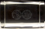 3D-Crystal with Allah and Muhammad inscription